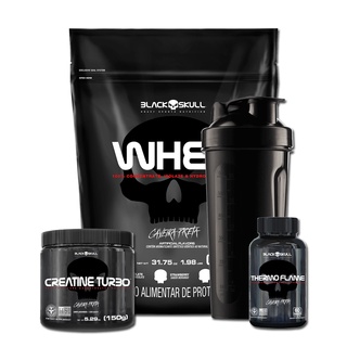 Kit Whey G Refil Termogenico Thermo Flame Tabs Creatina Turbo G Coqueteleira