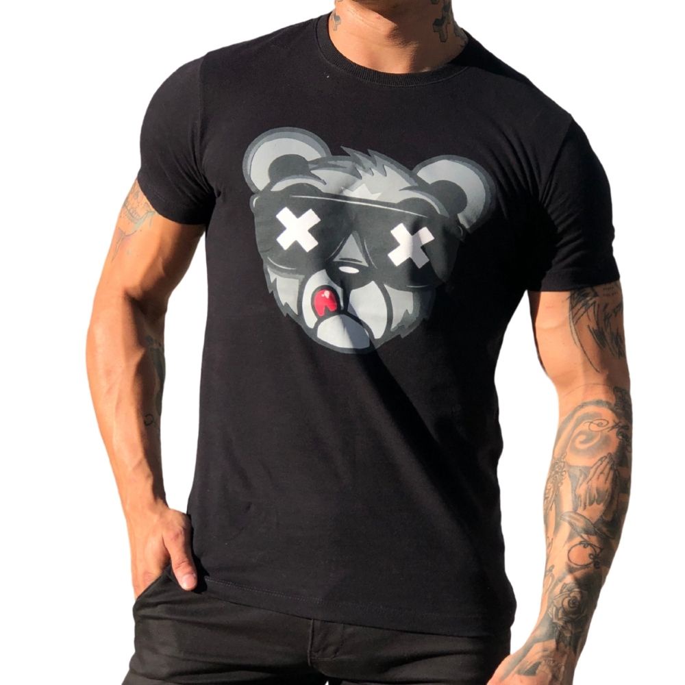 Camiseta Masculina Slim Gola V Premium super confortável com estamparia