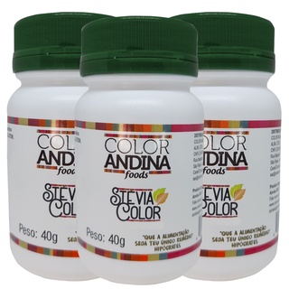 Adoçante Stévia 40g | Color Andina | 100% Natural | 3 Potes