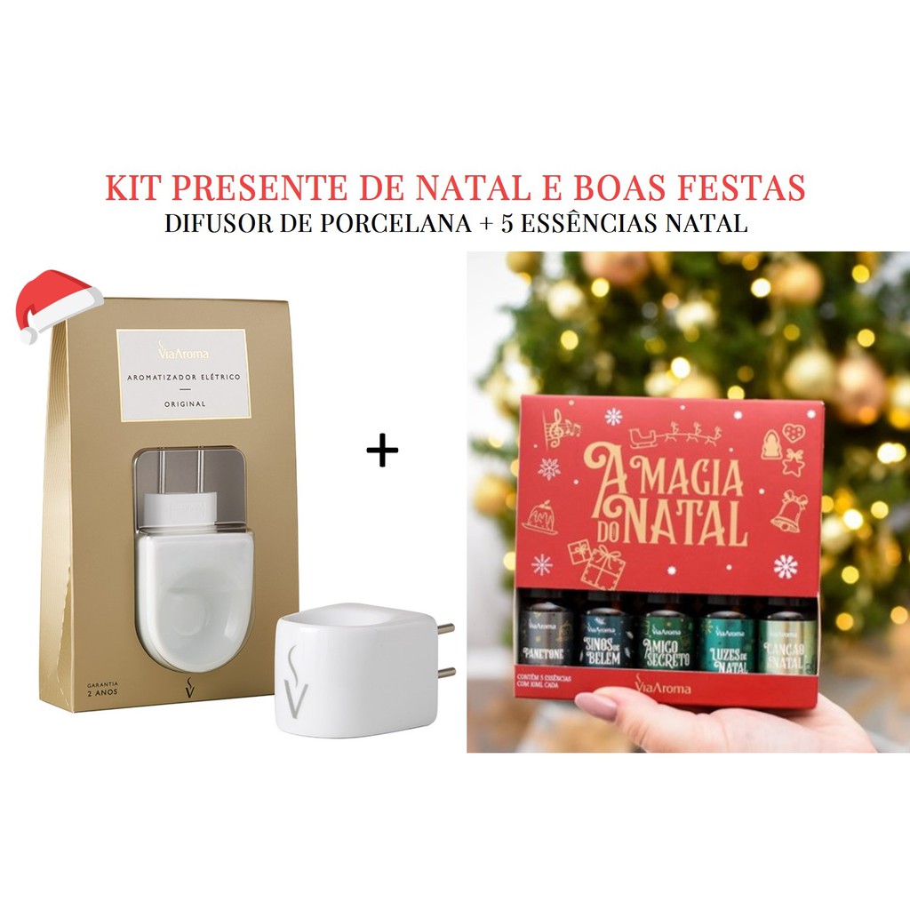 Kit Presente 5 Essências Tematicas de Natal + Difusor Eletrico de ...