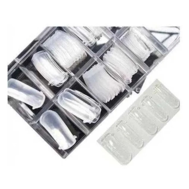 Kit 100 Molde F1 Unhas Porcelana Gel Reutilizáveis Dual Form em Oferta na Shopee