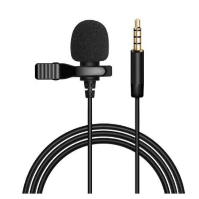 Microfone de Lapela Profissional P2 3.5mm Omnidirecional para Celular Câmera PC com Clip