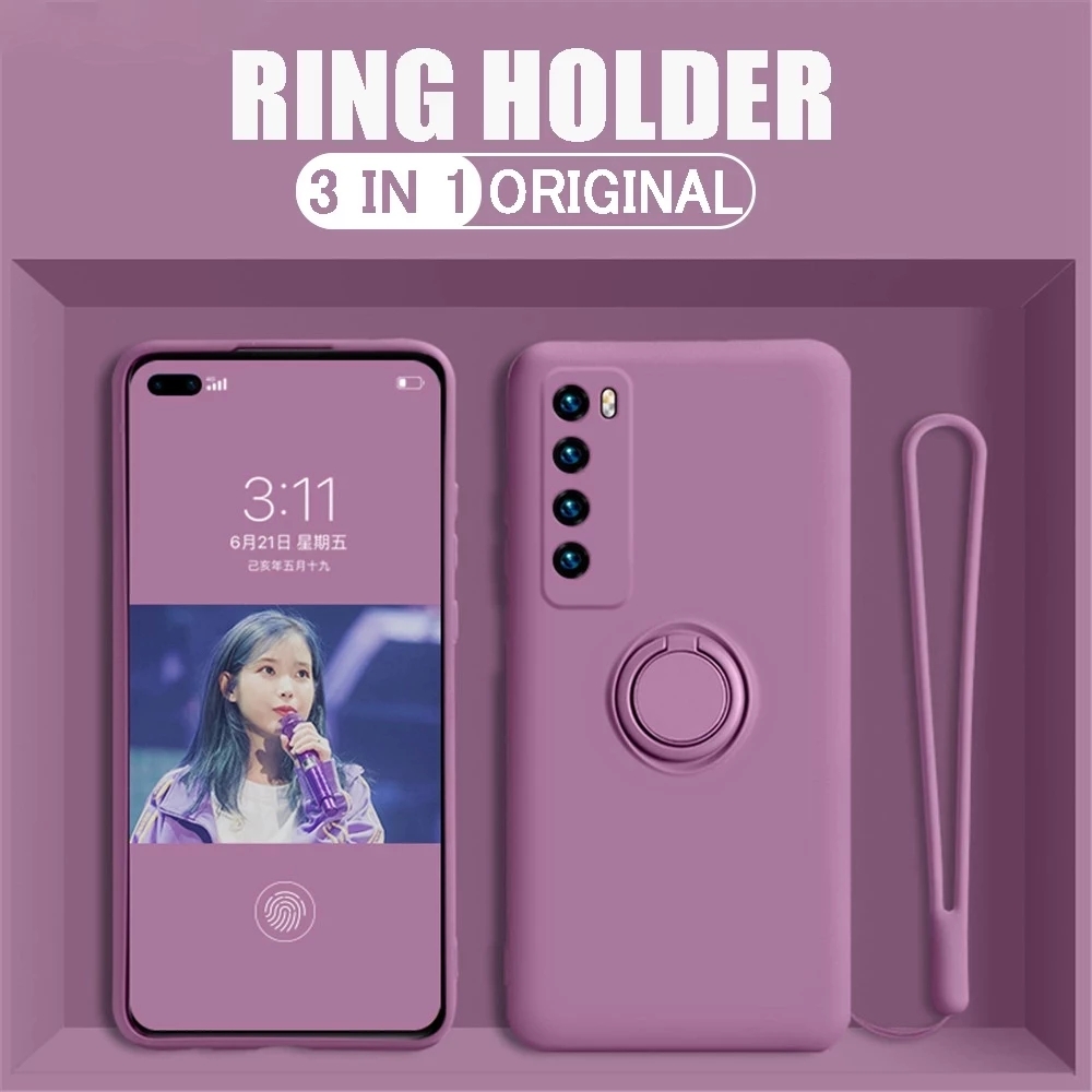 Magnetic Ring Holder Silicone Case For Samsung Galaxy S20 Plus S20 Ultra S20FE Soft Liquid Cover