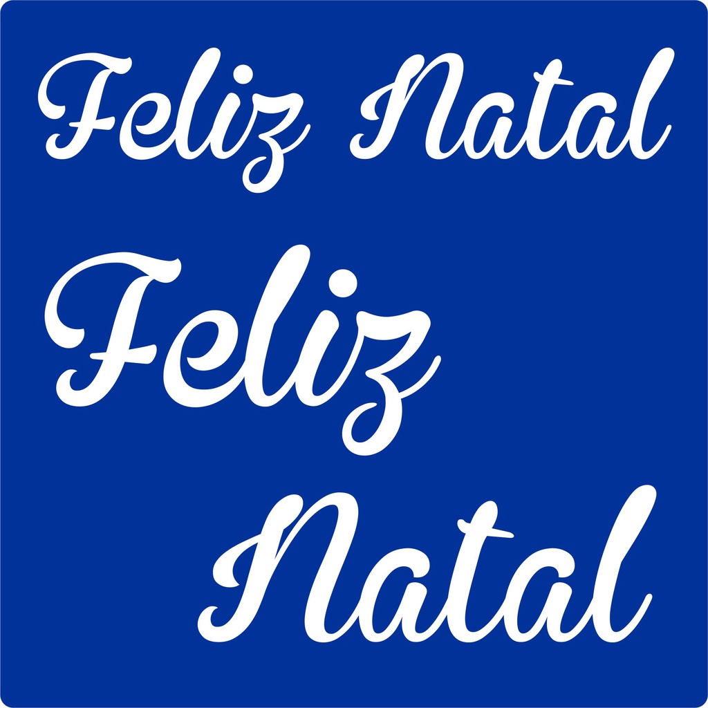 Estêncil Pintura Feliz Natal Cursivo - Tamanho 17x17 cm