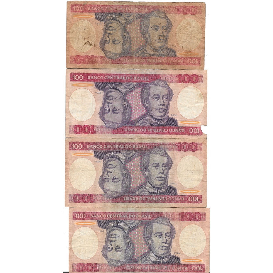 Nota Cédula 100 Cruzeiros Duque De Caxias Banco Central