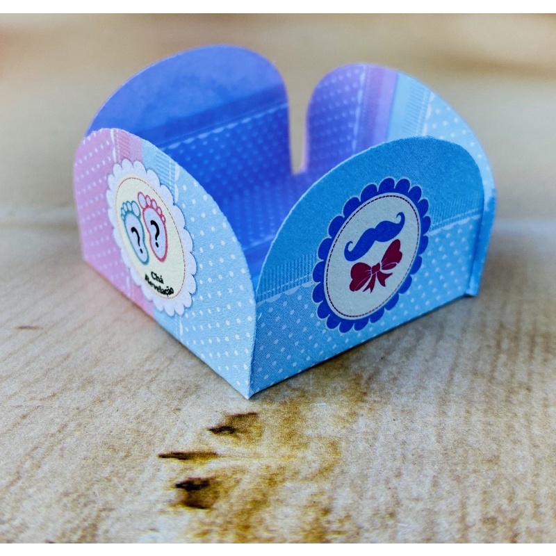 50 forminhas 4 Petalas festa chá revelação hapy festa em Oferta na Shopee