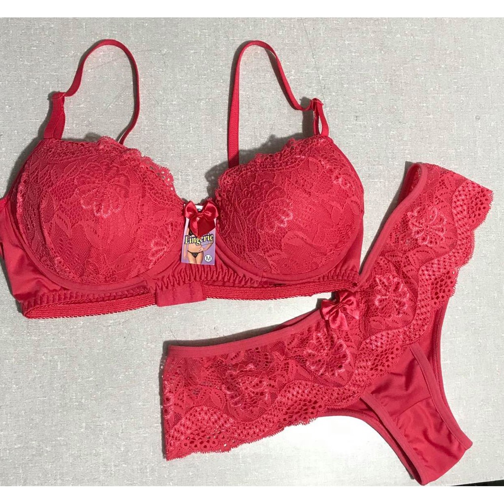 Conjunto Calcinha E Sutiã Sexy Com Bojo Linha Noite Conforto Renda Lingerie Fabricação Própria 8801