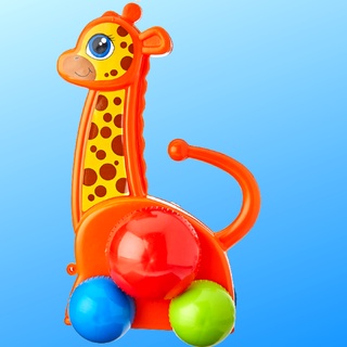 Girafa Amiguinhos da Floresta Brinquedo Educativo de Puxar com Rodinha que Gira para bebê, Mercotoys, +8 Meses