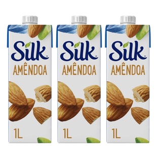 Pack com 3 Unidades Bebida Vegetal Silk Amêndoa 1L