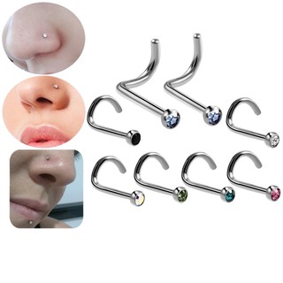 Piercing Para Nariz Nostril Cirúrgico Curvado Aço