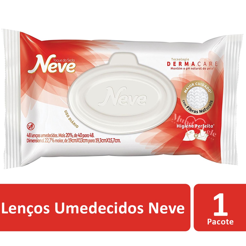 Lenços toalha Umedecidos Neve Toque Da Seda - 48uni em Oferta na Shopee