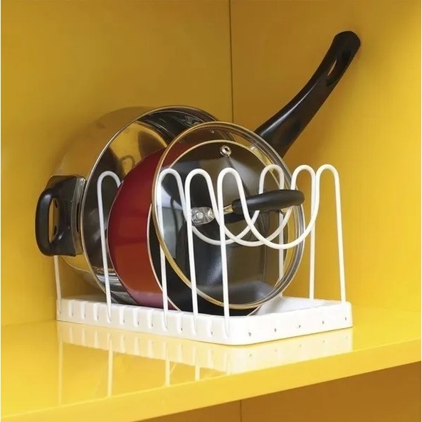 Suporte Organizador De Tampa e Panela Frigideira De Armário Cozinha