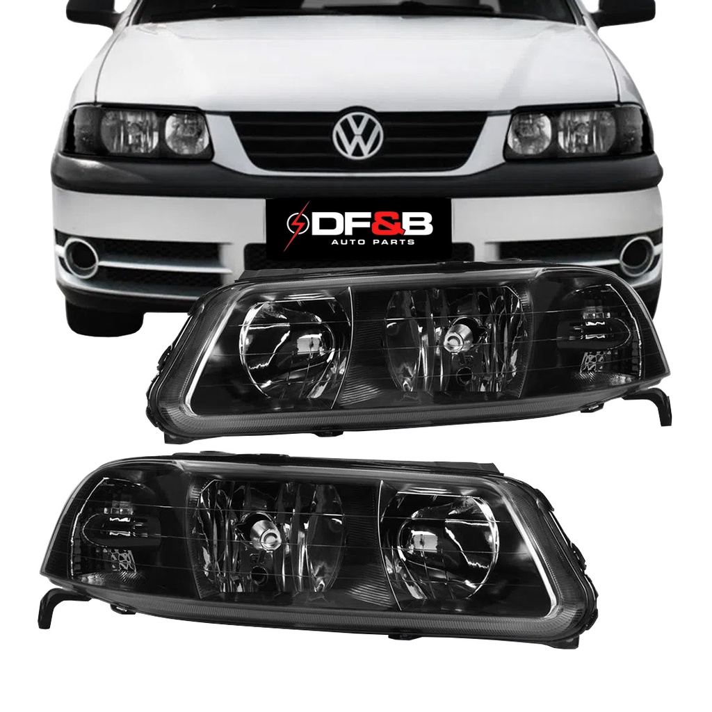 Farol Gol G3 99 00 01 02 03 04 05 Foco Duplo Mascara Negra