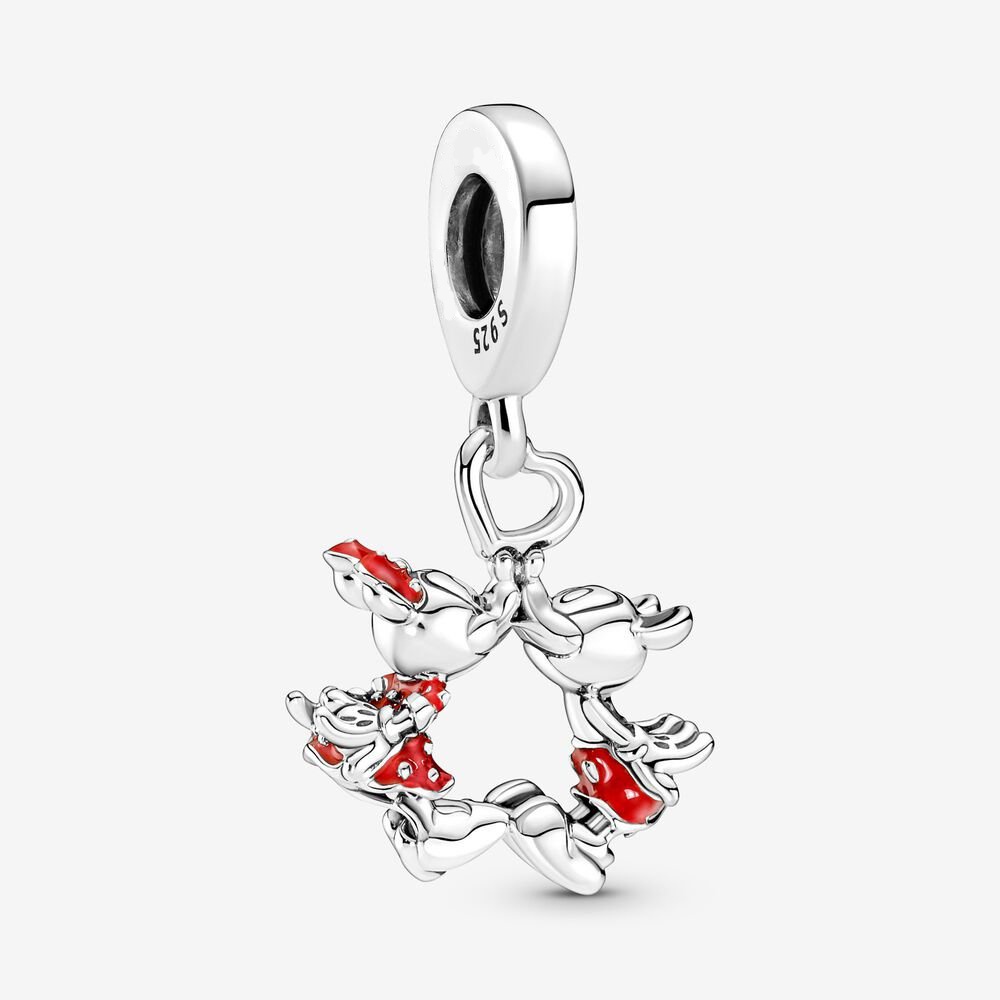 Pand * ora Acessórios Novo Mickey Mouse & Minnie Kissing Dangle Charm Silver Jewelry Fits Pan et Charms Presentes 2022 De Bricolage Para Senhoras/Meninas p818