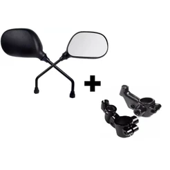 Par Retrovisor Espelho Yamaha + Manicoto Freio a Tambor - Ybr 125/Neo 115/Fazer 250/Lander 250/Xtz 125/Teneré