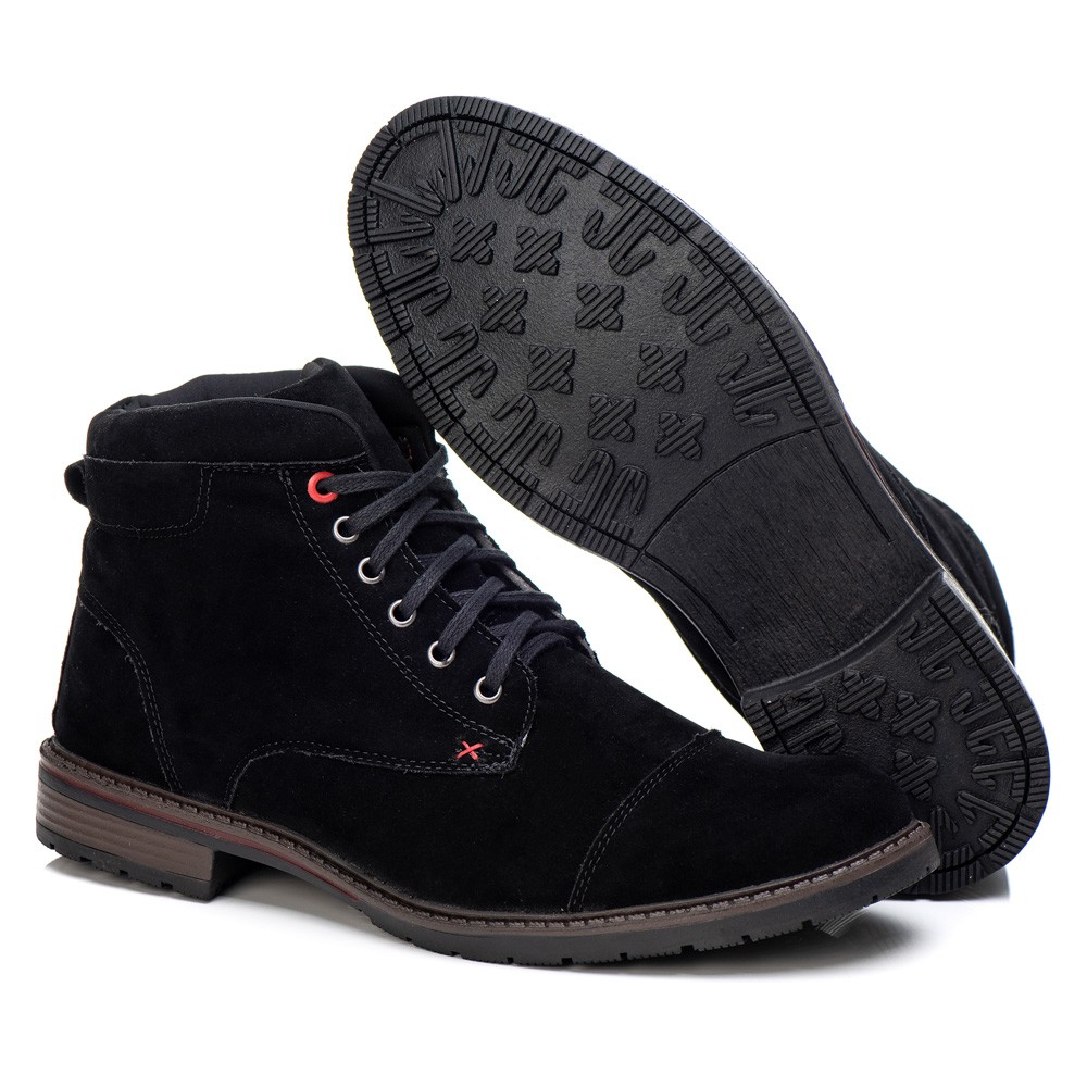 Bota Masculina Camurça Latitude Preta