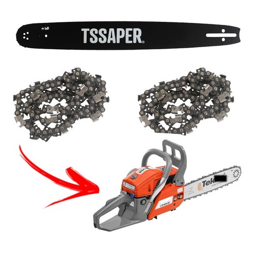 Kit Sabre + 2 Correntes P/ Motosserra Tekna Cs46sac 16  .325