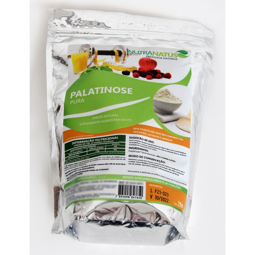 Palatinose Pura Natural 1kg Pré Treino Importada