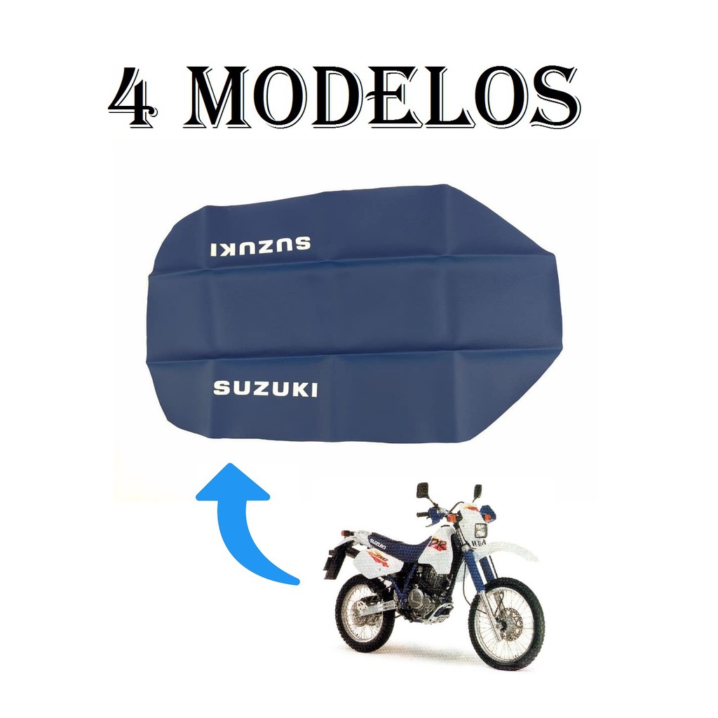 Capa Do Banco Modelo Original Suzuki Dr 350 Azul Com Escrita Azul / Antiderrapante / Fibra Carbono
