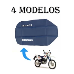 Capa Do Banco Modelo Original Suzuki Dr 350 Azul Com Escrita Azul / Antiderrapante / Fibra Carbono