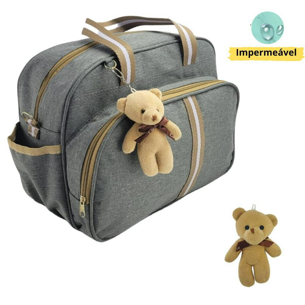 Bolsa Maternidade Bebê Infantil menino menina C/ chaveiro Urso faixa luxo MZ