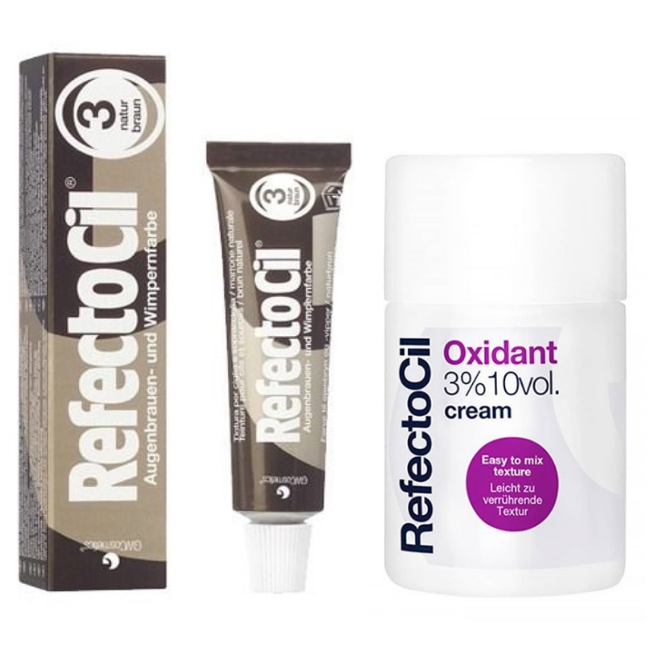 Refectocil Tintura para Cilios e Sobrancelhas Castanho Natural 3.0 e Oxidante Creme 100 ml