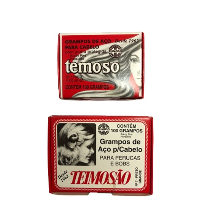 Grampo de cabelo Temoso nº5 e nº7  Preto com 100 unidades cada
