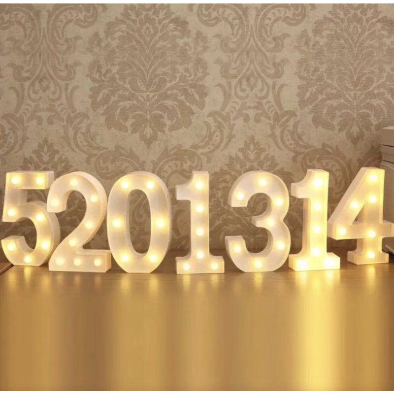 Luminária Led 3d Números Branca quente 22 Cm Decoração Festa Aniversário +pilha idade em Oferta na Shopee