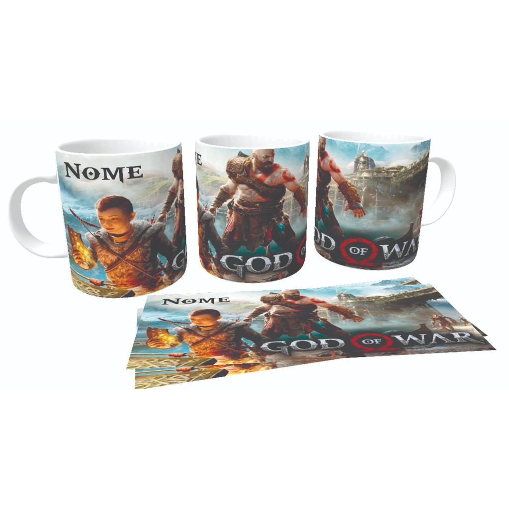 Caneca / Xicara  Porcelana Personalizada + Caixa - Porcelana Jogo God Of War - Decoração / Cozinha