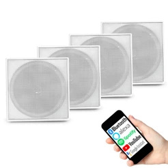 Amplificador Bluetooth 4 Caixas de teto Embutir Arandela 70W