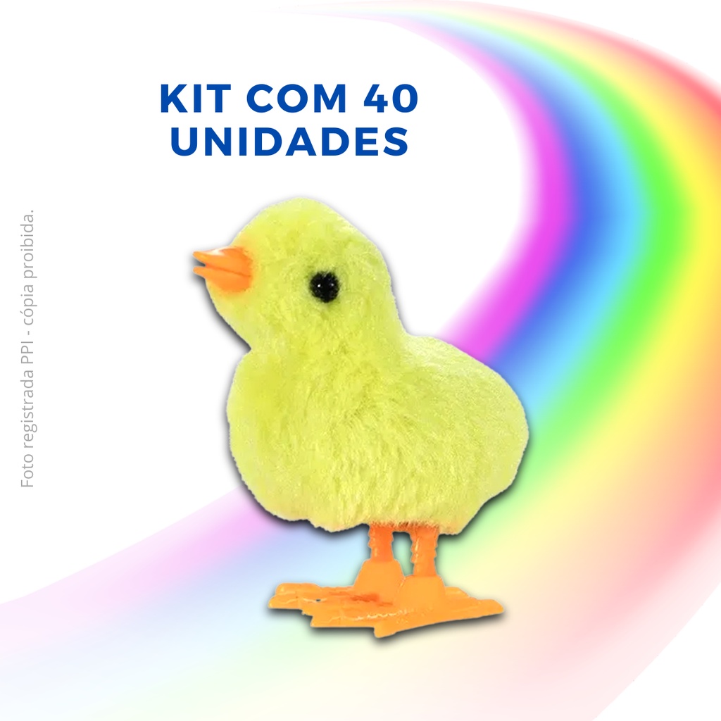 Pintinho de Corda Kit Com 40  Amarelinho Galinha Pintadinha Corda Festa