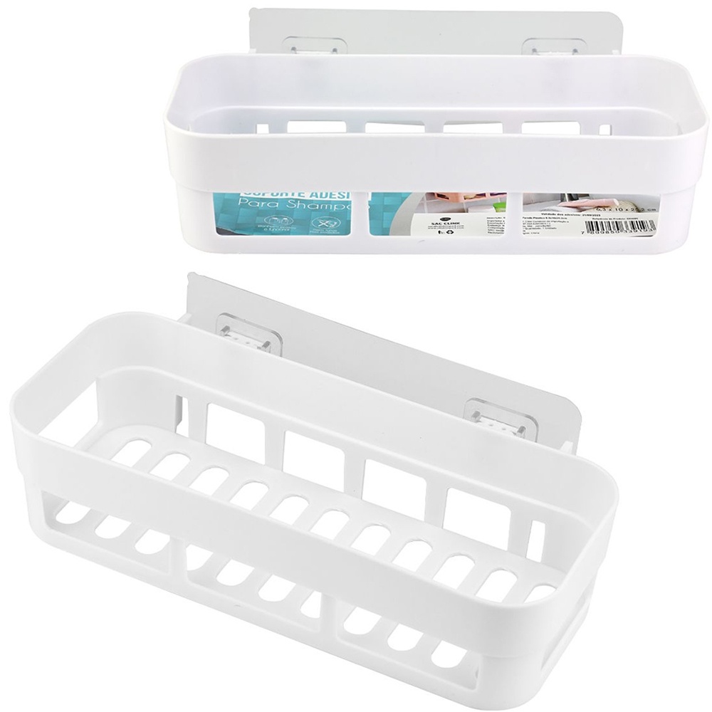 Organizador Banheiro Plana Store - Suporte Shampoo Sabonete Parede Branco