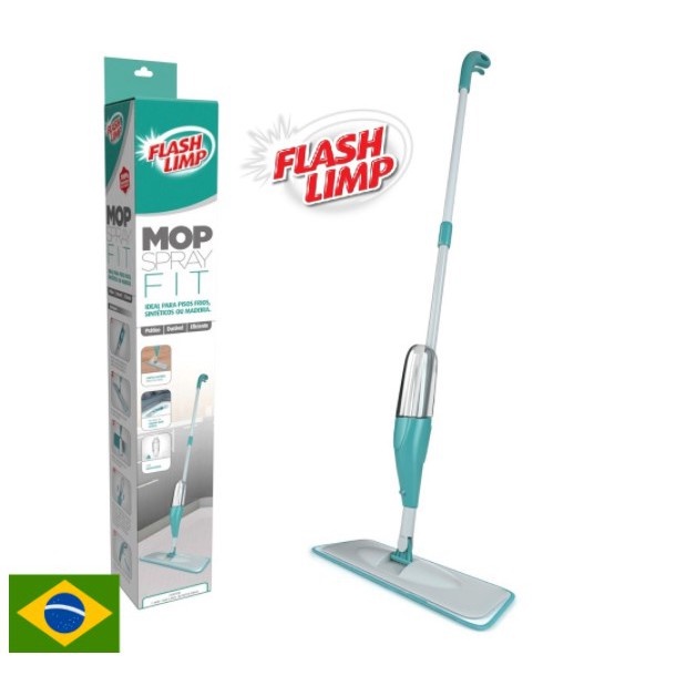 Mop Rodo Vassoura Spray Fit Flashlimp com Reservatório Para Piso e Outras Superfícies