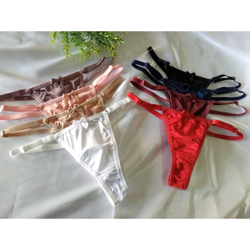 Kit 10 Calcinha Microfibra Fio Com Regulagem De Tamanho(sem Renda) em Oferta na Shopee