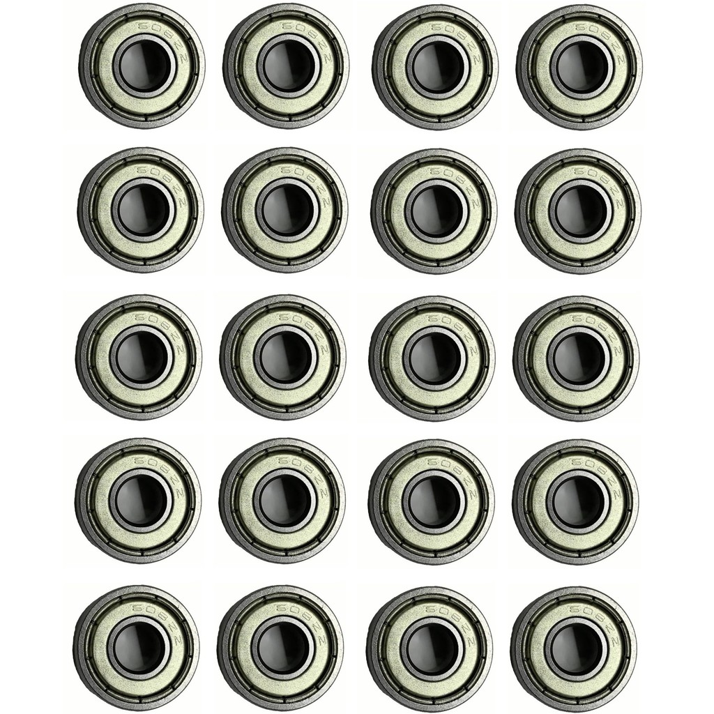 20 Rolamentos 608zz Skate Patins 8x22x7 Kit 20 Rolamento 608 zz - Skateboard Spinner Roller Patinete Nota Fiscal incluida NF