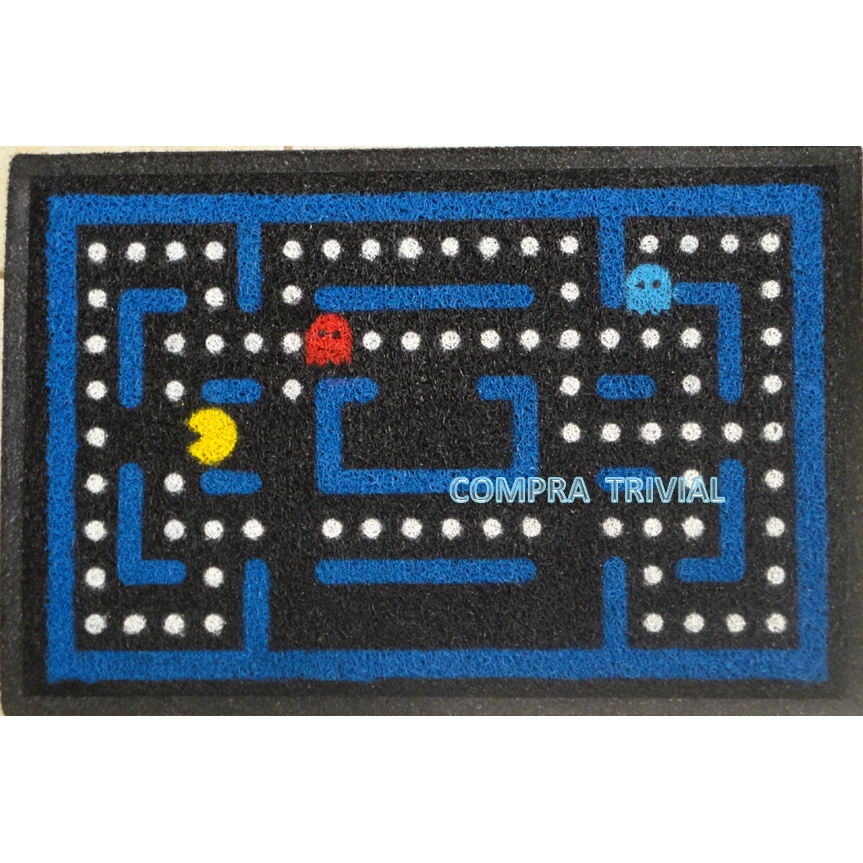 Capacho Divertido Tapete de Borracha Personalizado Pac Man Tela de Jogo