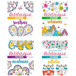 Kit com 4 Livros Para Colorir - Coleção Arteterapia