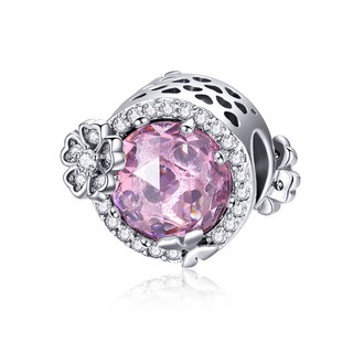 BAMOER Pink Breath Charm 925 Silver Bracelet Accessories SCC904