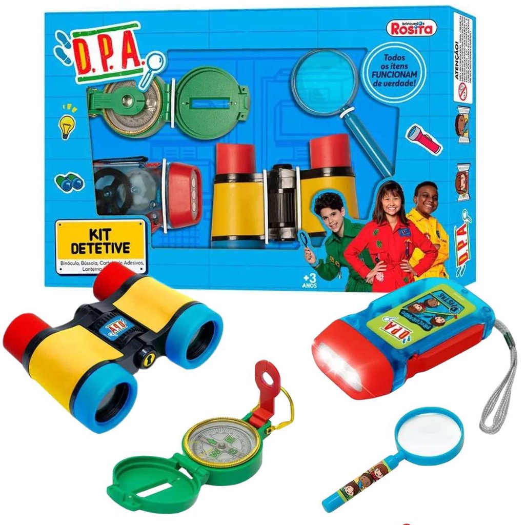 Kit DPA Acessórios Detetive Do Prédio Azul Com Luz E Adesivo