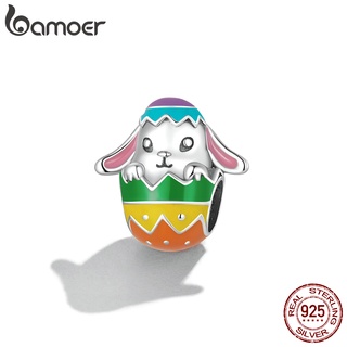 Bamoer Contas De Ovo De Coelho/Páscoa De Prata 925/Acessório Para Diy SCC2117