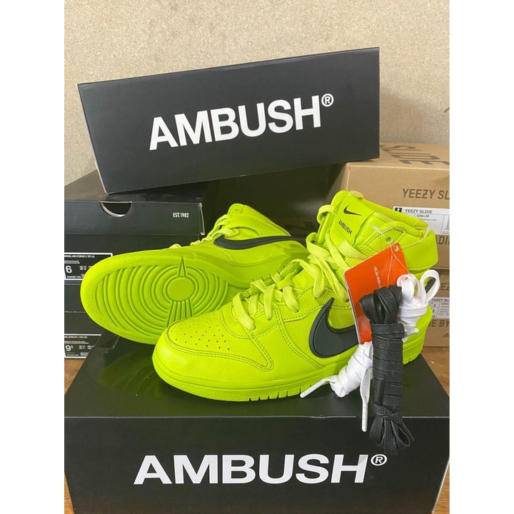 nike ambush dunk high flash lime