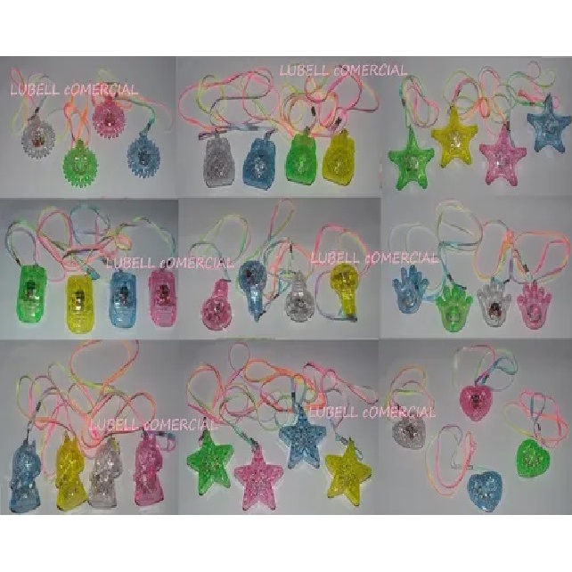 Kit Festas Colar Pisca+ Gravata + Marabu + Pulseira Neon+ Óculos