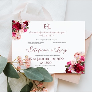 100 Convites de Casamento único (OFERTA) em Oferta na Shopee