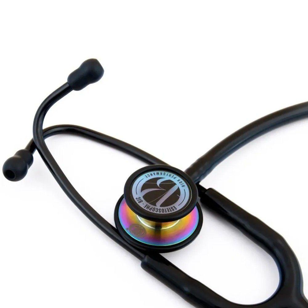 Estetoscópio Adulto e Pediátrico INOX Duplo Preto Com Arco Iris - BIC