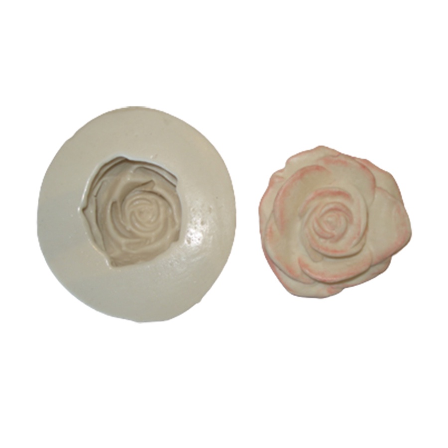 Molde de silicone cod-G 143 Flor Rosa Jardim - 7,3x6,8x2,8cm - 210g