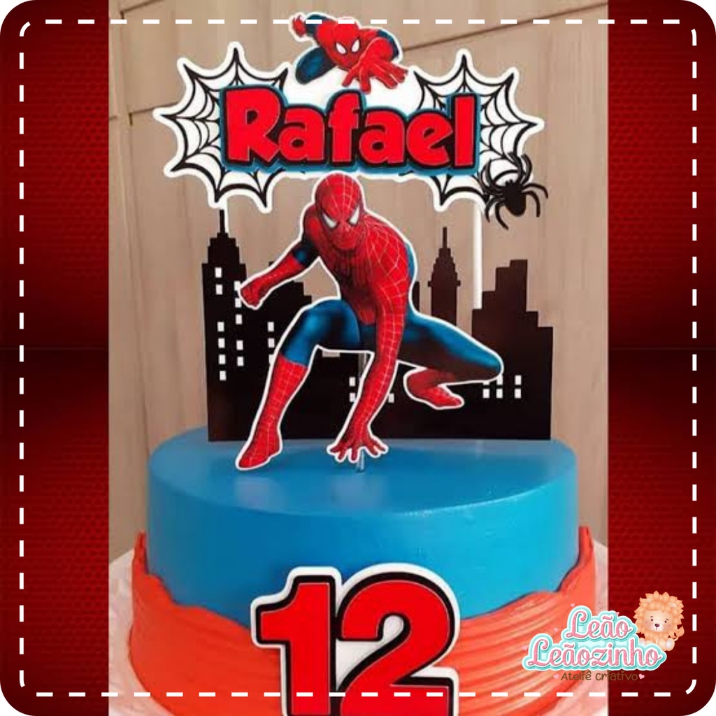 Topper Topo De Bolo Homem Aranha Spider Man Vingadores Heroi Shopee Brasil