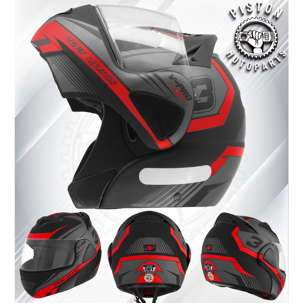 Capacete De Moto Fechado Robocop Articulado Escamoteável V-pro Jet 3 Pro Tork Masculino Feminino