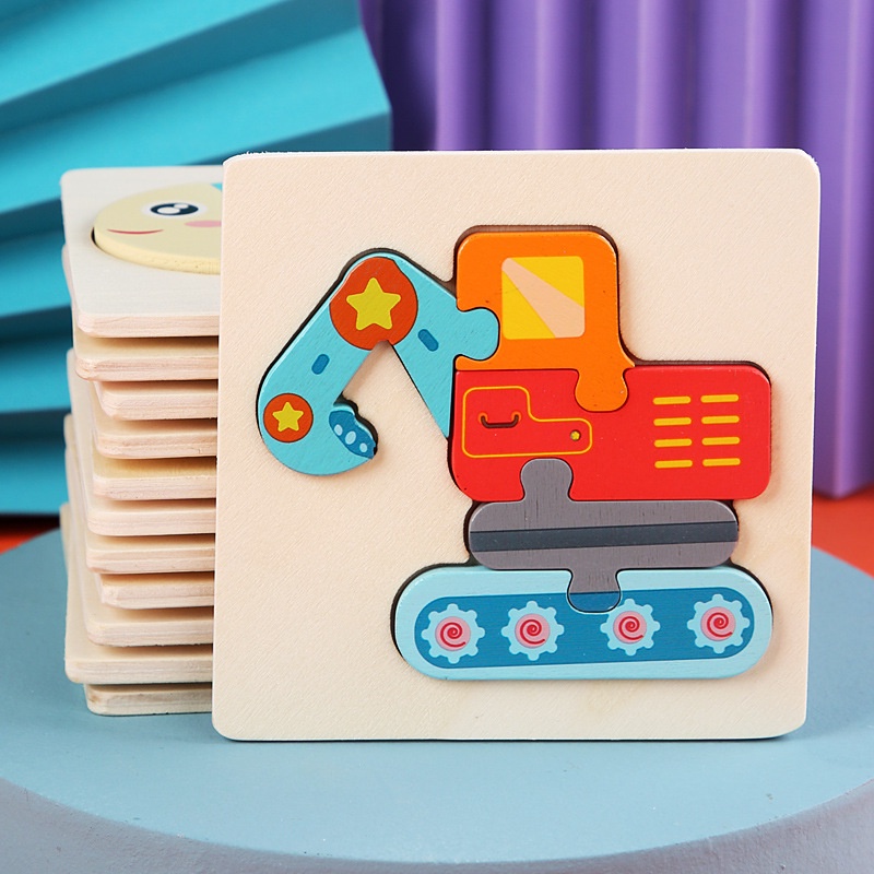 Quebra-Cabeça Educacional 3D Jigsaw Puzzle Montessori Brinquedos Educacionais De Madeira Para Crianças