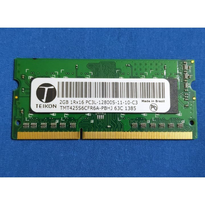 Memória 2gb Ddr3 Pc3l 1rx16 12800s 1600mhz Para Notebook Escorrega