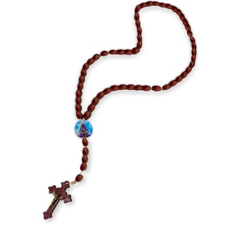Terço Nossa Senhora Aparecida Madeira Mogno 44cm
